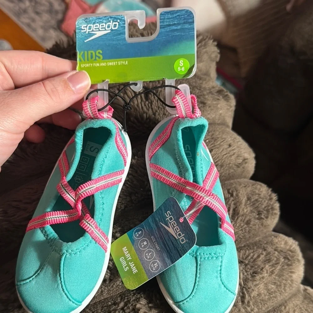 Speedo Kids Aqua Shoes - Teal and Pink